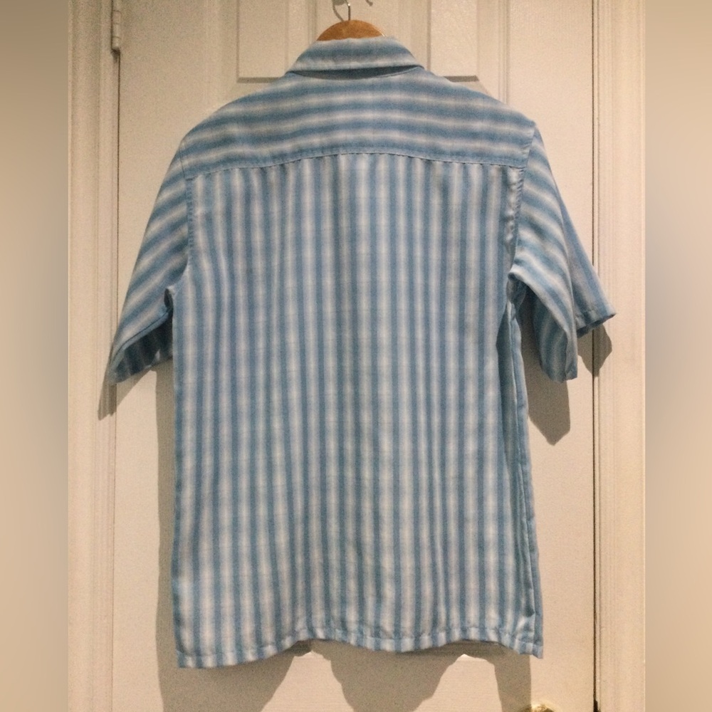 Retreat Vintage Mens Light Blue Plaid Men's Casual Shirt - Picture 5 of 5
